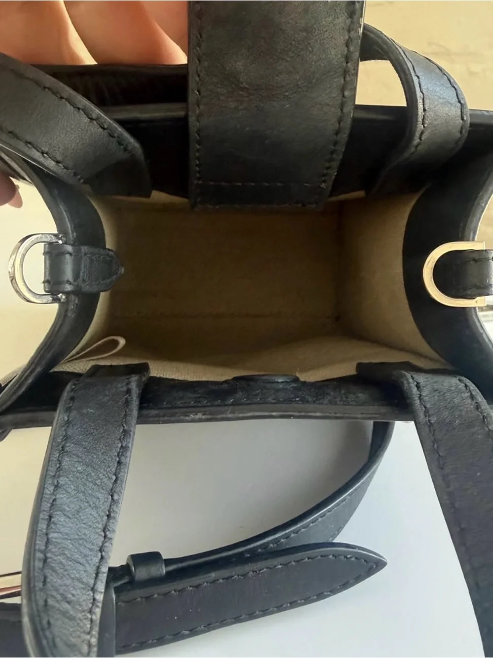 Jimmy Choo Black Leather Mini Tote Messenger